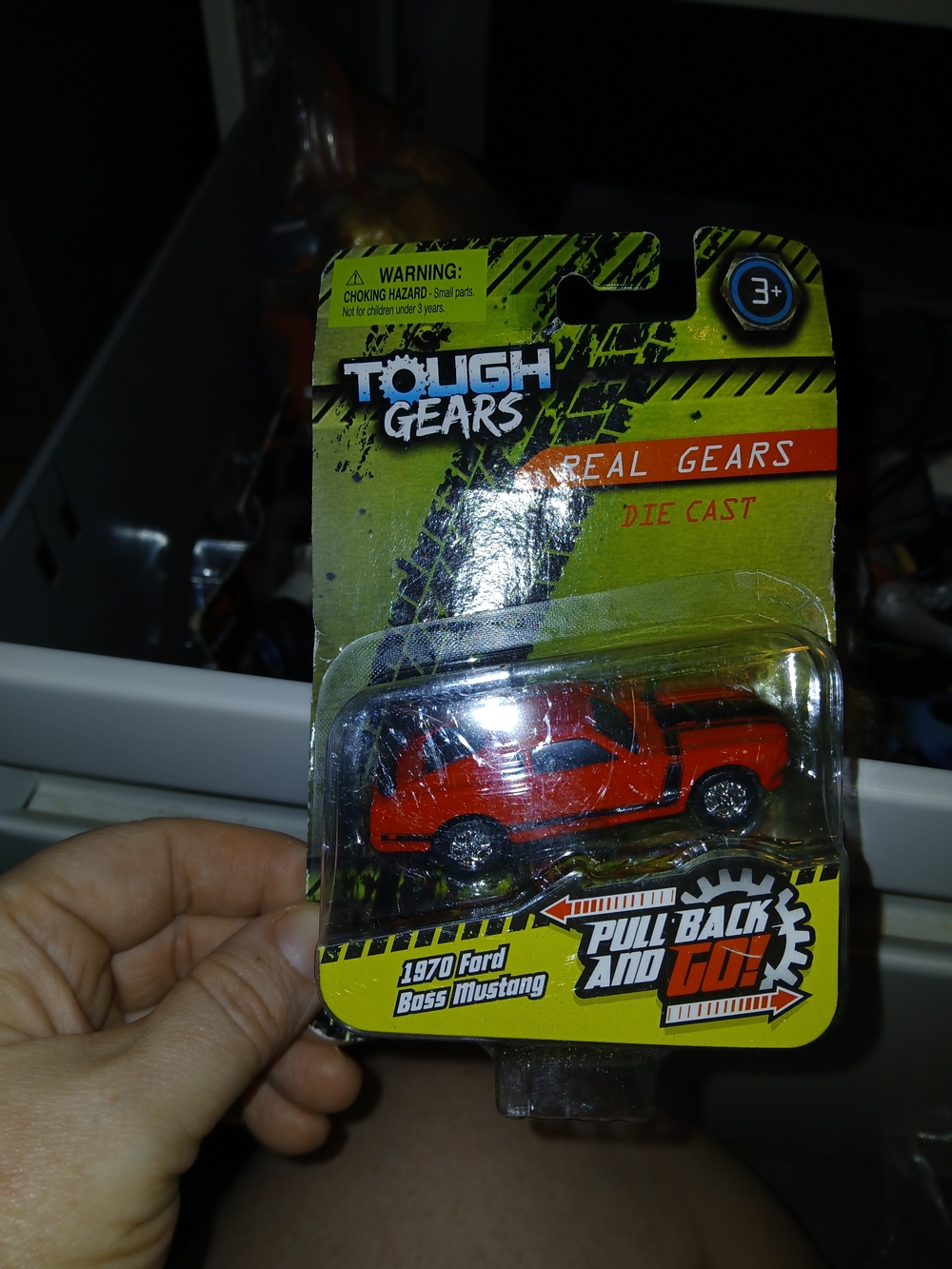 Red 1970 Ford Boss Mustang Pull-Back Toy Car